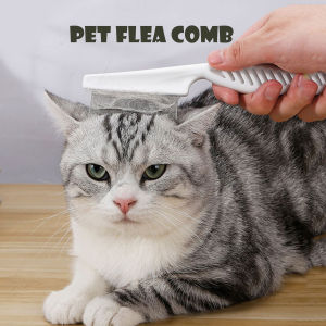 Pet Comb Pet Hair Comb Dog Flea Comb Cat Stainless Steel Needle Fur Comb Pet Accessories (Blue/White)