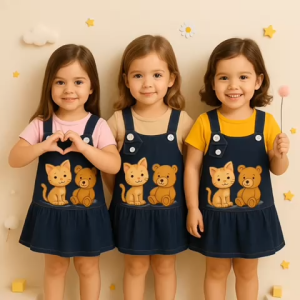 Two Mix - Aurelia Dress Baju Anak Perempuan Kucing Bear Lucu Usia 1-8 Tahun 4442