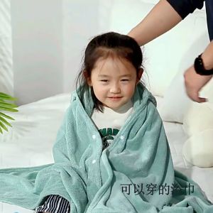 Towel For Baby Bath Towel For Kids Cloak Hooded Towel For Baby Coral Velvet Cartoon Bath Towel