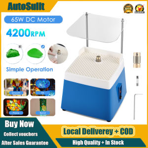 Stained Glass Grinder With Acrylic Baffle Portable DIY Glass Grinder Machine With 5/8" & 1" Grinder Bits 4200RPM Glass Grinding Tool