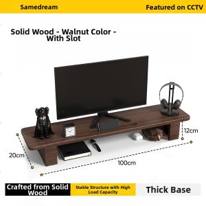 SAMEDREAM | Solid Wood Desktop Monitor Riser Shelf