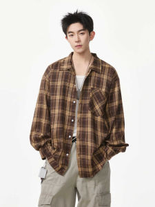 WUKONGYOUHUO | Retro Plaid Casual Long Sleeve Shirt