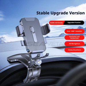 SEAMETAL | SEAMETAL Car Phone Holder Adjustable Clip Design Dashboard Auto Lock Flexible Viewing Dashboard GPS Smartphone Support Accessory