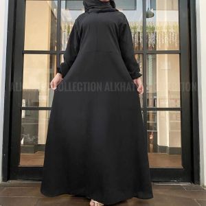 gamis casual tsamara resleting depan jetblack dress alkhatib collection