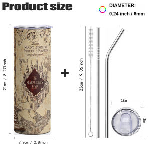 20/12Oz reigns game Stainless Steel Vacuum Tumbler Double walled with Lid outdoor water bottle keep Cold Hot Gift Retro map cup
