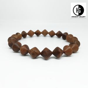 gelang kayu piramid benang karet h383