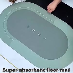 VIKAMA Cartoon Bathroom Entryway Anti Slip Absorbent Rug Non Slip Wear Resistant Water Absorbing Quick Drying Mat Home Decor