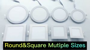 WH Tricolor Downlight 3W/6W/9W/12W/18W Round&Square Ceiling Light Recessed Pin Light Led Panel Light Ceiling Light