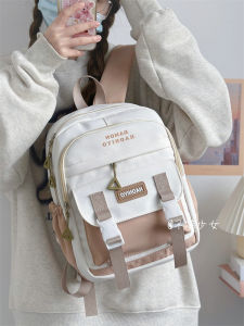 กระเป๋าเป้สะพายหลังขนาดเล็กเรียบง่ายน้ําหนักเบาสําหรับเด็กผู้หญิง เหมาะสําหรับใช้ในวิทยาเขต วัสดุโพลีเอสเตอร์เนื้อนุ่ม ขนาดกลาง กันน้ําป้องกันการกระเด็น