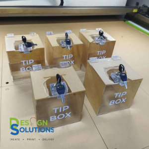 Acrylic Tip Box – Clear Donation and Cash Collection Box for Restaurants Cafes and Shops