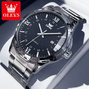 OLEVS watch for men original waterproof 2024 fashion style calendar luminous stainless steel strap men wathes
