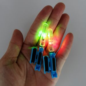2pcs New night fishing rod tip light electronic raft rod casting rod sea rod sensor night light fishing stick rock alarm