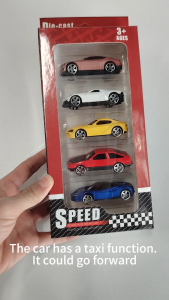 Alloy sliding model set Childrens toy car model scene cake decoration boy sports car