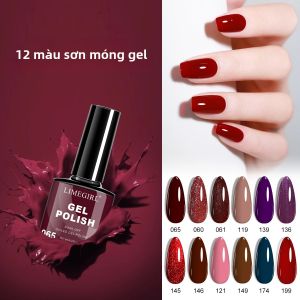 Sơn Móng Tay Gel Nhũ LIMEGIRL 8ml Làm Móng Sáng Bóng Tẩy Được Bằng Đèn UV Bán Vĩnh Cửu Thiết Kế Nail Art