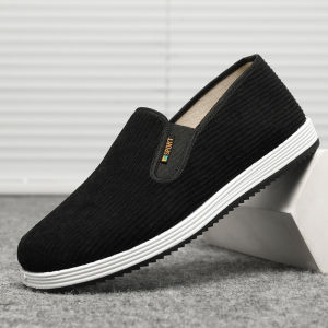 JIFANPAUL | Mens Corduroy Loafers Slip-On Black