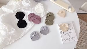 (MG) Women's High Heels Support Socks - Sponge Foam Feet Care Socks with Five Toes Design for Comfortable Fit - Kaki Color for Fashionable Women