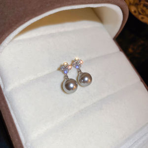 Fashionable Minimalist Geometric Design Silver Needle Artificial Pearl Earrings Commute Jewelry Elegant Accessory for Women