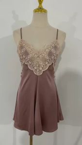 ชุดนอน ซาติน ชุดนอนหญิงเซ็กซี่ ผ้าไหมน้ำแข็ง ผ้าคูณพาภาพสูง มี 3 สีให้เลือก พร้อมส่งจากไทย H9070