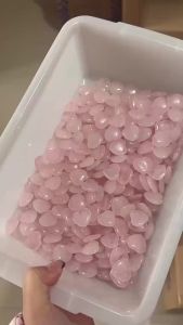 10/20/30PCS Rose Quartz Heart Natural Crystal Polished Stones Healing Stone Gravel Specimen Valentine Gift For Women