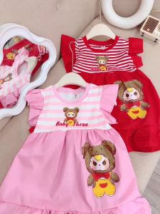 Váy bé gái hồng đỏ BABYTHREE hot hit váy cho bé gái size 10-30kg