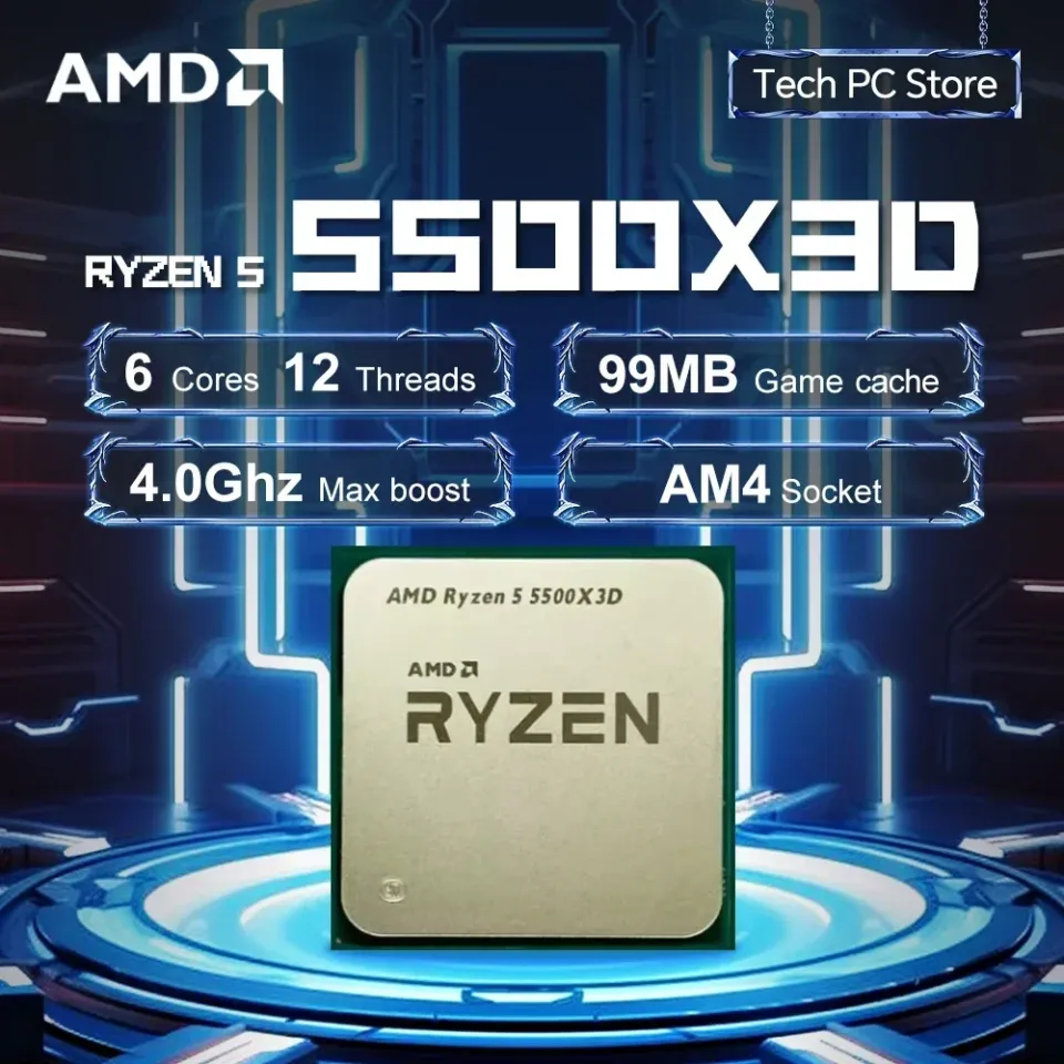 AMD | AMD Ryzen 5 5500X3D 6 Core 12 Thread Processor 3.0GHz 4.0GHz