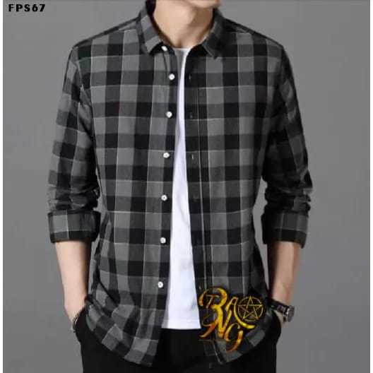 Kemeja Lengan Panjang Black Lavender Black