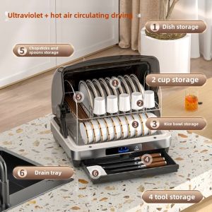 Wojia Hotata Disinfection Cabinet For Home Small Tableware UV Desktop Tableware Drying Free of Draining Cupboard