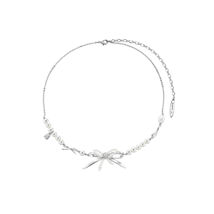 Boonee Alus Luxury Pearl Necklace Butterfly Knot Splicing Clavicle Chain Womens Style Accessory Necklace Fresh out Design