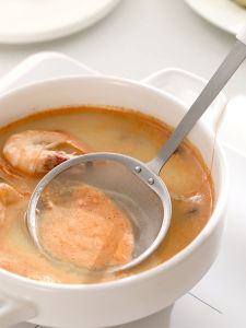 304 Stainless Steel Skimming Spoon Oil Separator Soup Ladle Foam Maker Filter Net Sieve for Hot Pot Kitchen Cooking Utensil