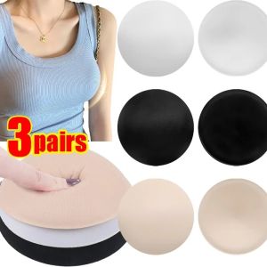 แผ่นรองยกทรงกลมสำหรับผู้หญิง3คู่เครื่องประดับทรวงอกฟองน้ำเนื้อนุ่มแผ่นซิลิโคนแปะหน้าอกสปอร์ตบราบิกินี่