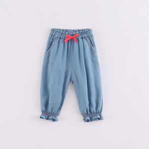 Quần Jeans Denim Mỏng Lụa Mùa Hè Cho Em Bé Quần Áo Đồ Chơi Chống Tia UV Chống Rận Quần Thường Ngày Thoải Mái Cho Trẻ Em