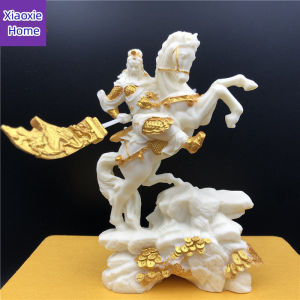 骑马关公玄关摆件Ivory Nut Horse Riding Guan Gong God of War and Wealth Lord Guan the Second Decoration Home Guan Yu Guan Di Car Crafts Safe Consecrated Home Decoration Exorcise Evil Spirits and Keep House Safe