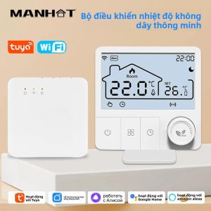 Tuya WIFI Bộ Điều Chỉnh Nhiệt Độ Thông Minh Không Dây Bộ Điều Khiển Nhiệt Độ Cho Nồi Hơi Gas Và Hệ Thống Sưởi Sàn RF868 Tương Thích Với Alexa Google Alice