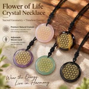 HOT Natural Quartz Amethyst Cube Metatron Flower of Life Pendant Healing Energy Crystal Lapis Lazuli Men Women Jewelry Necklace