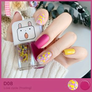 D08 Love cycle 2-Bottle Set Nail Polish No-Bake Quick-Dry Long-Lasting Peelable Water-Based Triple Color Nail Polish