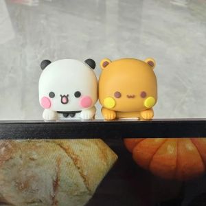 Kawaii Bubu Dudu Anime Figures Home Car Phone Ornament Cute Panda Mini Toy Cartoon Yier Bear Doll Screen Decor Couple Gift