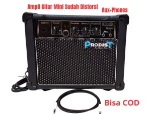 Ampli Gitar Listrik & Akustik - Ampli Gitar Mini 4 Inch Sudah Distorsi/Clean+Aux+Phone