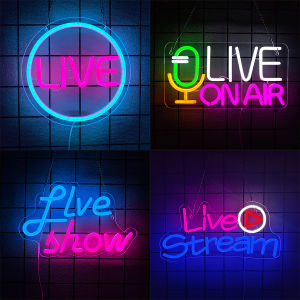 Live On Air Neon Sign for Wall Decor LED Live Show/Stream Neon Light Signs for Concert Bar Studio Party Wall Artwork Decor