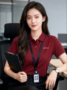 Custom Business Logo Silk Cotton Polo Shirt T-Shirt