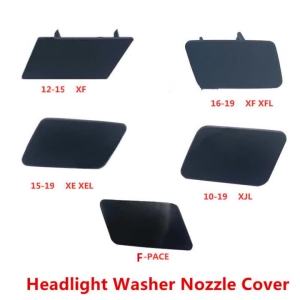 Cafoucs Car Front Bumper Headlight Washer Nozzle Cover Cap Unpainted Color For Jaguar XF XFL XJL XE XEL F-PACE