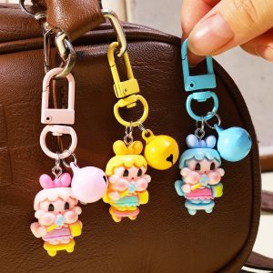 เรซินการ์ตูนพวงกุญแจเด็กน่ารักป๊อปมาร์ทจี้ห้อยกระเป๋า