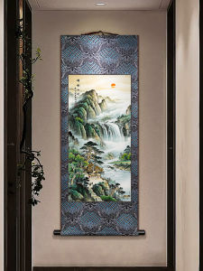 New Chinese Style Living Room Decorative Painting Office Landscape Vertical Scroll Hanging Artwork Rising Sun Eastward