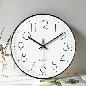 12Inch Minimalist Round Clock Wall Clock Living Room High-end Home Bedroom Clock Wall Decoration Clock