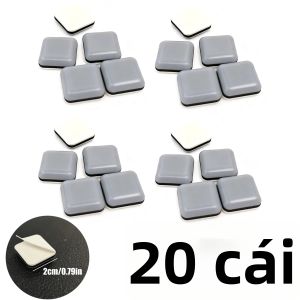 20 Miếng Đệm Trượt Hình Vuông Cho Đồ Nội Thất Miếng Dán Cao Su Di Chuyển Đồ Đạc Trong Nhà Phụ Kiện Nội Thất Gia Dụng