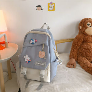 OUDENGPAI | 2024 New Womens Canvas Backpack Crossbody Bag Large Capacity Student Fashion Sweet College Style Zipper Closure Casual Scene