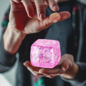 Slow Rise Glitter Squishy Cube Square Ice Cube Malt Sugar Stress Balls for Adults&Kids Nice Stress Cube Sensory Fidget Random