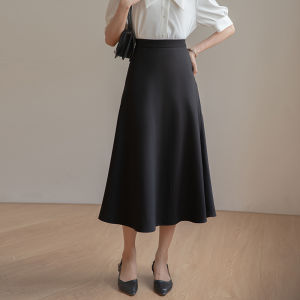 Chân Váy Chữ A Cạp Cao Váy Xòe Màu Đen Mẫu Mới Xuân Thu Cho Nữ Váy Dài Đuôi Cá Tôn Dáng Gầy Công Sở Âu Phục Váy Phỏng Vấn