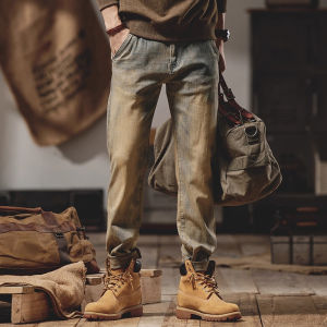 American Retro Clay-dyed Straight Leg Denim Jeans