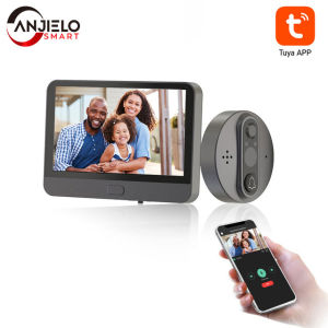 Anjielosmart Tuya wifi 1080P camera 7-inch video intercom doorbell cat eye security system suitable for home apartments
