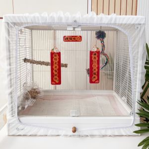 Dahyang Bird Cage Dust Cover Splash Proof Feeding Pan Protection Net Pet Parrot Cage Mesh Cover All Season Customizable Size